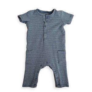 Maison Me blue and white striped onesie, 3-6 months